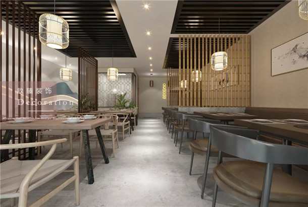 素凈淡雅風銀川迎吉川菜館|銀川餐廳裝修設計